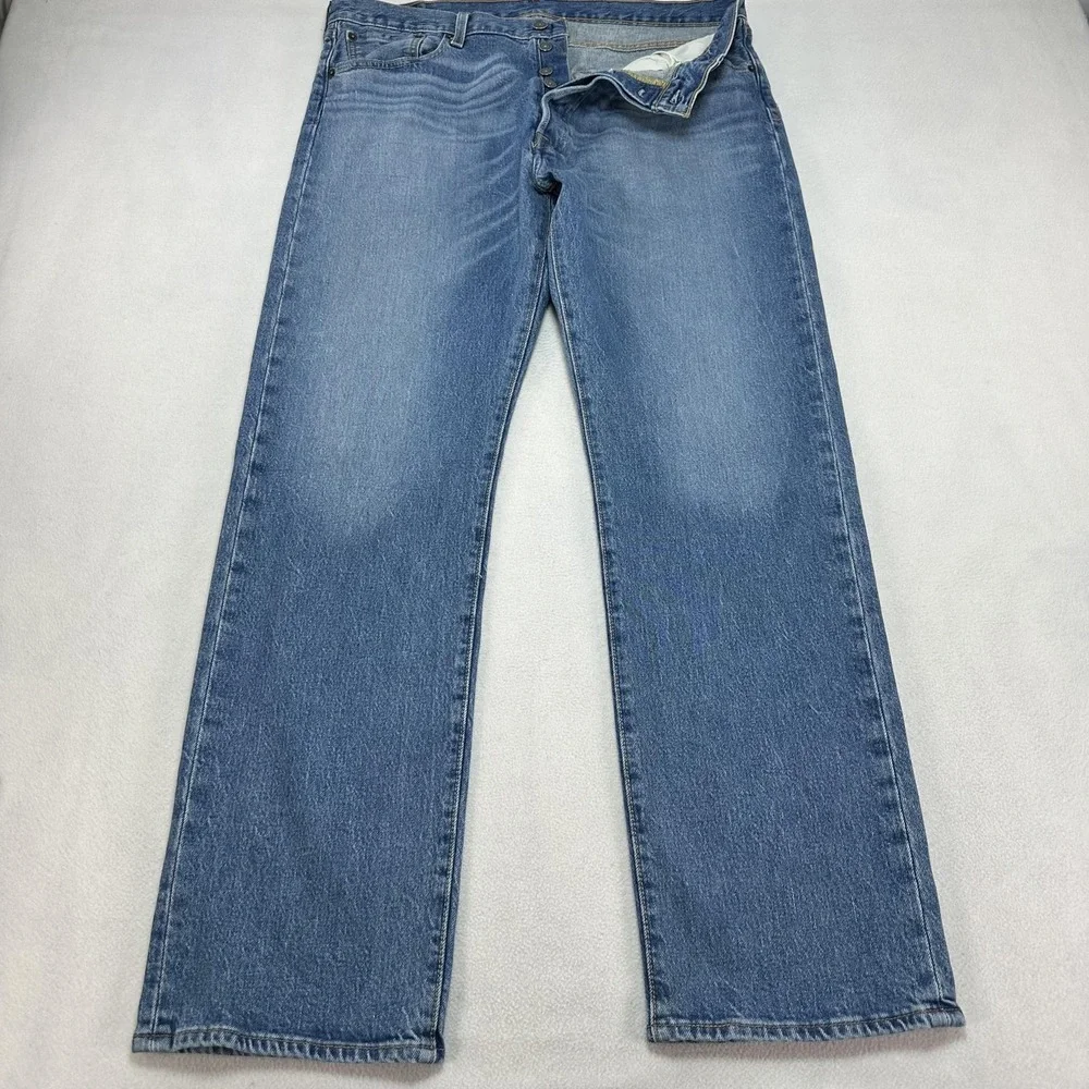 Levi's 501 Jeans Mens 36x31 Blue Regular Straight Denim Button Fly Casual Modern